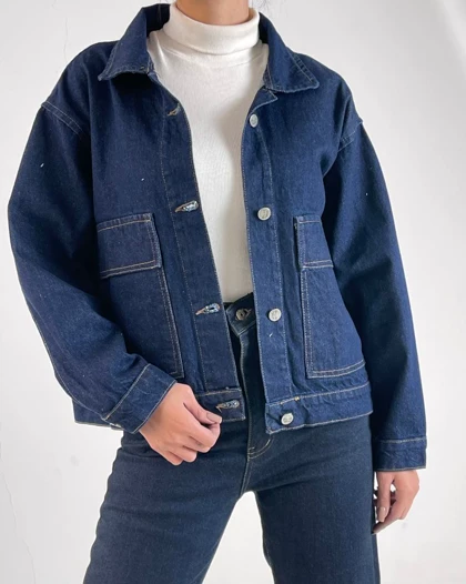 کت جین جیب پاکتی کد 100146