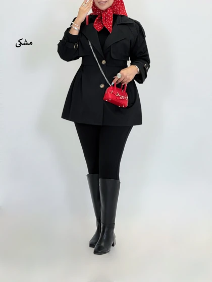 7195-بارانی آستردار سلین