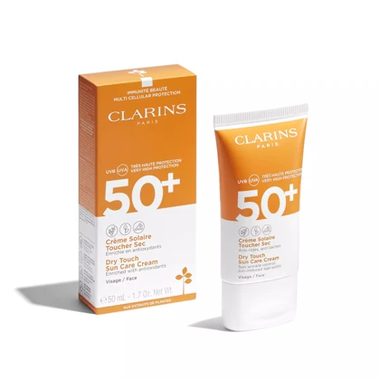 کرم ضد آفتاب خشک کلارنس Clarins مدل Dry Touch SPF 50 حجم 50 میلی‌لیتر مناسب پوست چرب و مختلط