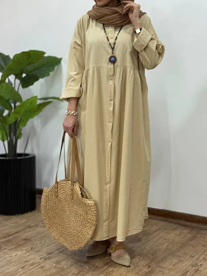 مانتو بلند لینن یاس 1