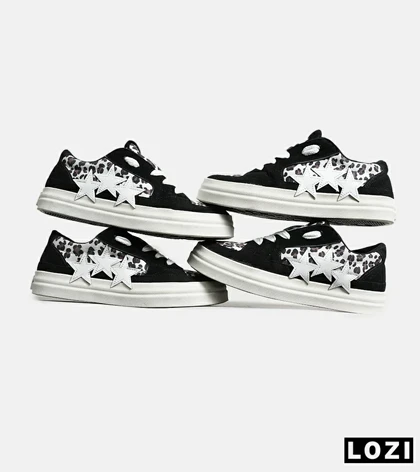 کفش اسنیکرزمشکی طوسی سفید Amiri Stars v2 مدل 7070