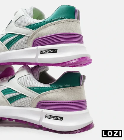 کفش کتانی سفید سبز بنفش REEBOK Unphased Pro مدل 5173