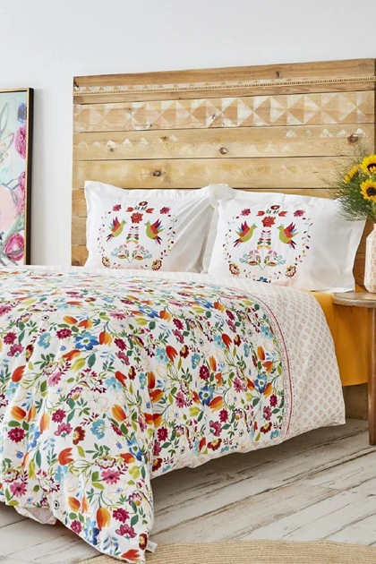سرویس روتختی دو نفره Karaca Home مدل Parlin پنبه‌ای - سرخابی