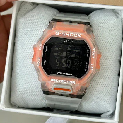 ساعت کاسیو جی شاک خاکستری نارنجی G-SHOCK GBD200 کد 1219