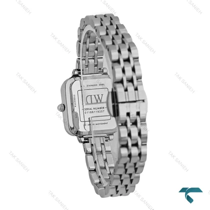 ساعت دنیل ولینگتون مربع سیلور صفحه مهندسی سفید DW-7626-L