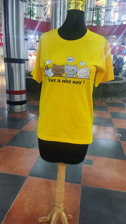 تیشرت زنانه نخی طرح پیشی کد 3002