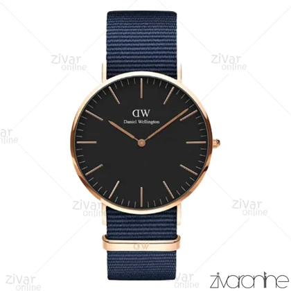 ساعت دنیل ولینگتون مردانه صفحه مشکی بند پارچه ای سرمه ای 103243