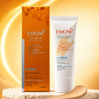 کرم ضد آفتاب رنگی امونی مدل Lucidient مناسب پوست نرمال و خشک SPF50+ حجم 50ml
