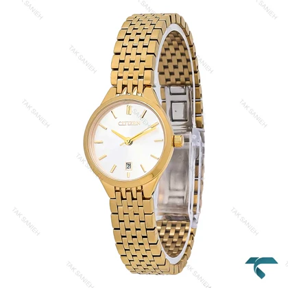ساعت زنانه Citizen سیتیزن طلایی صفحه سفید Citizen-7115-L