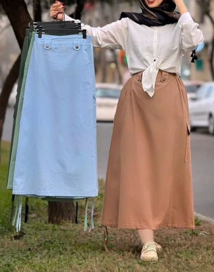 دامن لینن زنانه کد 50193