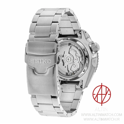 ساعت مچی مردانه سیکو 5 اسپرت (Seiko 5 Sports) مدل SRPD57K1 (اتوماتیک، استیل نقره‌ای، صفحه مشکی با جزئیات طلایی)