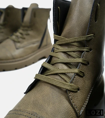 نیم بوت چرمی مردانه زیتونی Timberland
