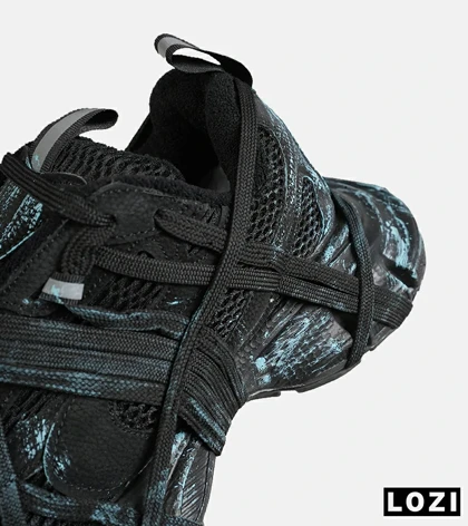 کفش کتانی مردانه مشکی آبی BALENCIAGA 3Xl Exteme Laces مدل 7754