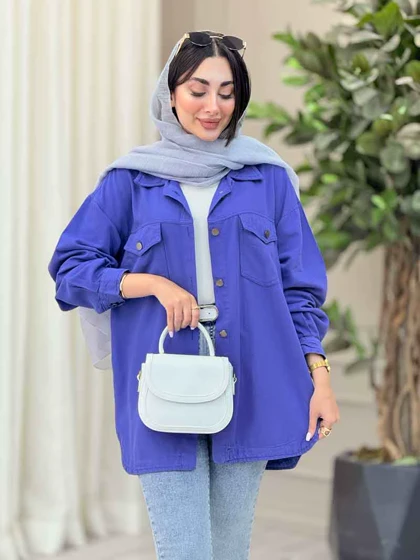 مانتو کتان دو جیب پاکتی شیلا