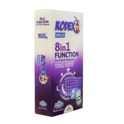 کاندوم ناچ کدکس مدل 8IN1 FUNCTION (بسته 10عددی) 7030