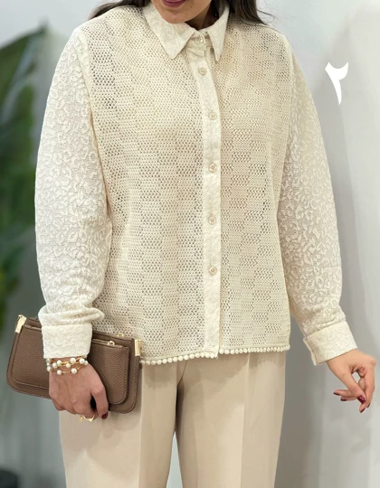 ست دو تیکه تاپ و شومیز سوزندوزی پونل(ایراد دار)