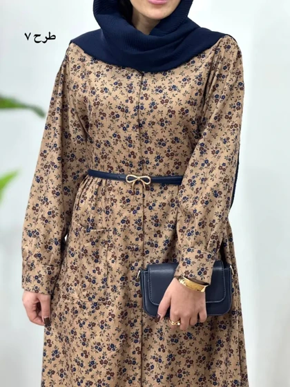 پیراهن مانتویی پاییزه طرحدار آیسو سانیا 1