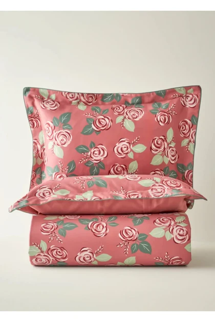 سرویس روتختی دو نفره Bella Maison مدل Rose ساتن - بادمجانی
