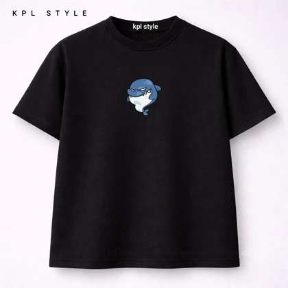 تیشرت باکسی 100٪ پنبه طرح نهنگ | یونیسکس | کد 1440