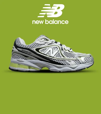 کفش کتانی مردانه و زنانه سفید نقره ای لیمویی NEW BALANCE 1064 مدل 5626