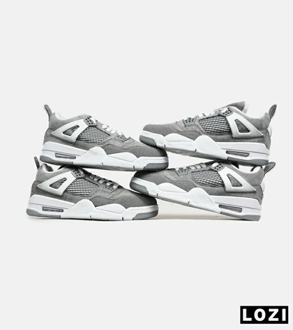 کتانی ساق‌دار زنانه و مردانه طوسی Nike air jordan 4 مدل 6467