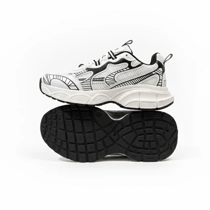 کفش کتانی مدل بوگاتو مشکی سفید کد 295051