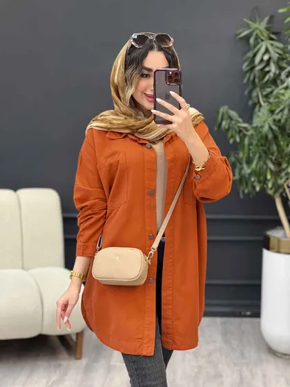 مانتو کتان دو جیب پرناز