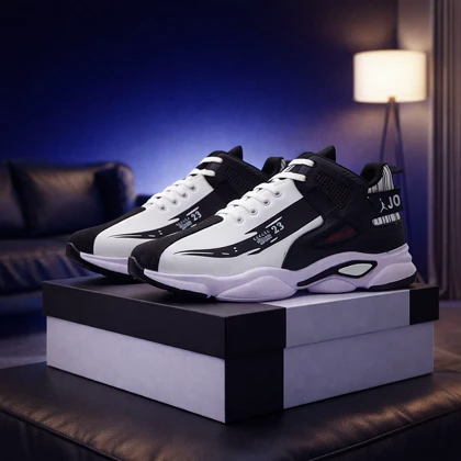 کفش ورزشی مردانه jordan سفید مشکی مدل 23