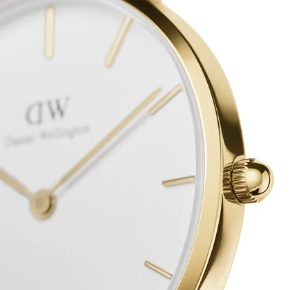 ساعت دنیل ولینگتون طلایی زنانه بند حصیری DW-3550-L