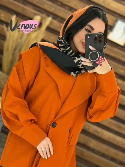 مانتو لینن دودکمه مدل آیریس