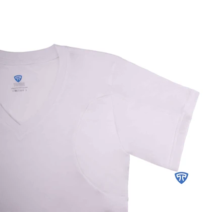 زیرپوش ضد تعریق یقه هفت باز مردانه سفید