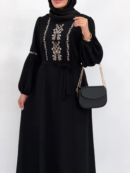 پیراهن بلند سوپرکلوش گلدوزی لعیا