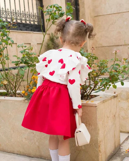 بلوز دامن بچگانه قلبی