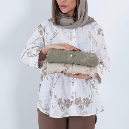 شومیز دخترونه گلدوزی گلبرگ YCHD