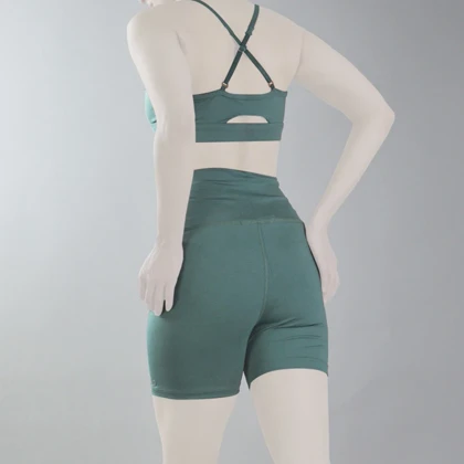 ست نیم‌تنه و کشاله بند ورزشی زنانه الو مدل 4B0153 سبز آدامسی تیره