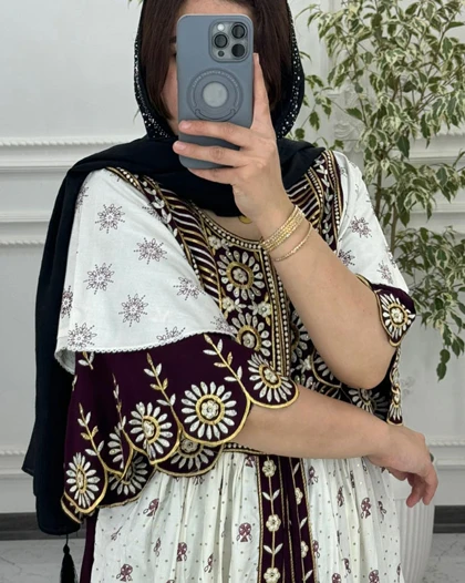 پیراهن ساحلی منجق دوزی هندی 6011