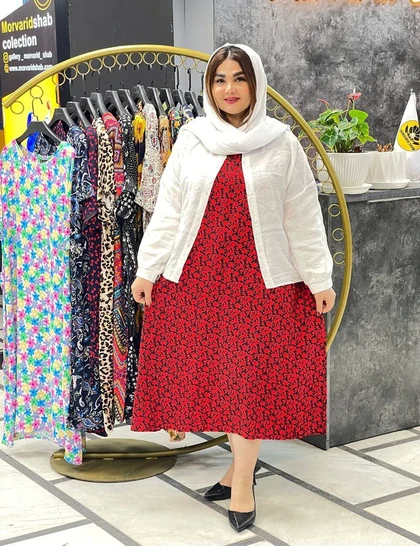 پیراهن نخی پلاس گلبرگ کد : S227
