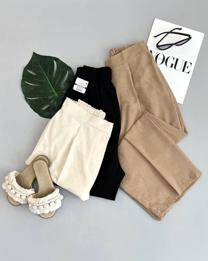 شلوار لینن کمر کش کد 2601