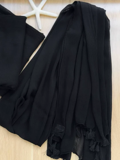 1193- شال مشکی فلورانس