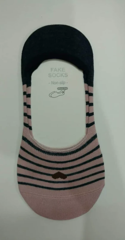 جوراب کالجی راه راه قلب دار