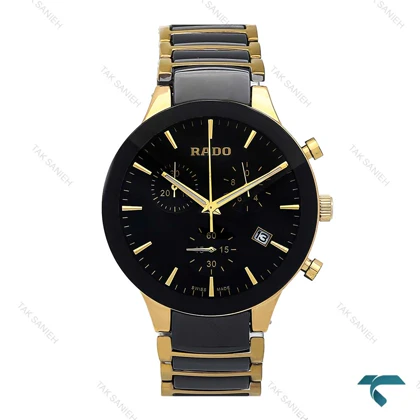 ساعت مردانه رادو CENTRIX طلایی مشکی کرنوگراف Rado-6937-G