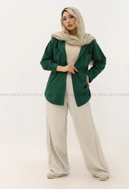 شومیز 2جیب لینن کد1005096