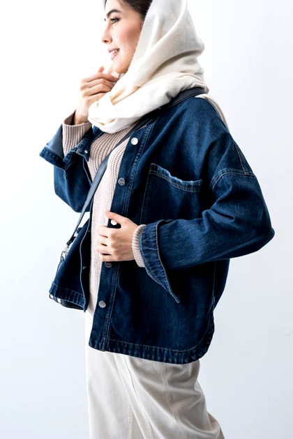 کت اف شولدر جین زنانه