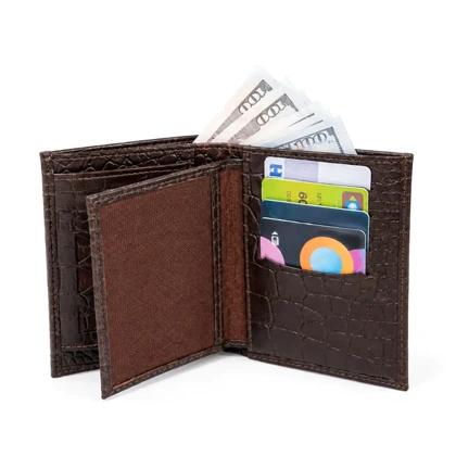 کیف پول چرم ونتو قهوه‌ای