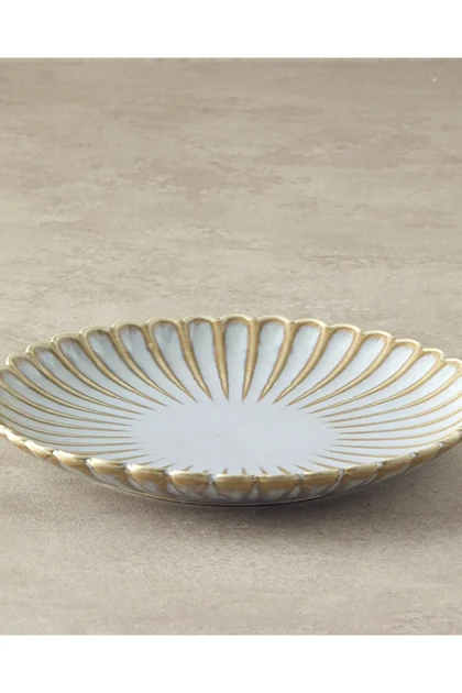 بشقاب دسر English Home مدل Fiore New Bone China - طوسی