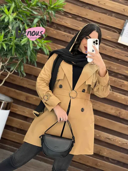 بارانی چهاردکمه کمردار