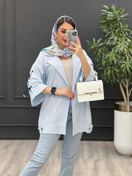 مانتو لینن بغل پاگن آستین ضربدری