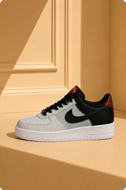 نایک ایر فورس وان مشکی طوسی Nike Air Force 1 Black Grey