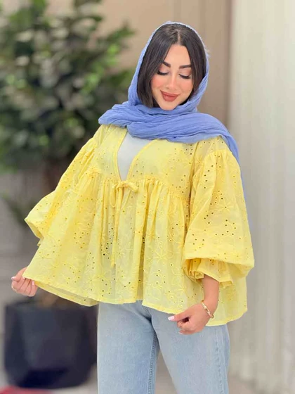 مانتو طرح گل چین‌دار 6749
