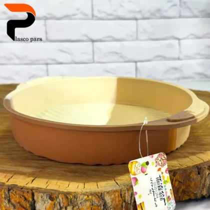 قالب کیک سیلیکونی مواج گرد دسته دار